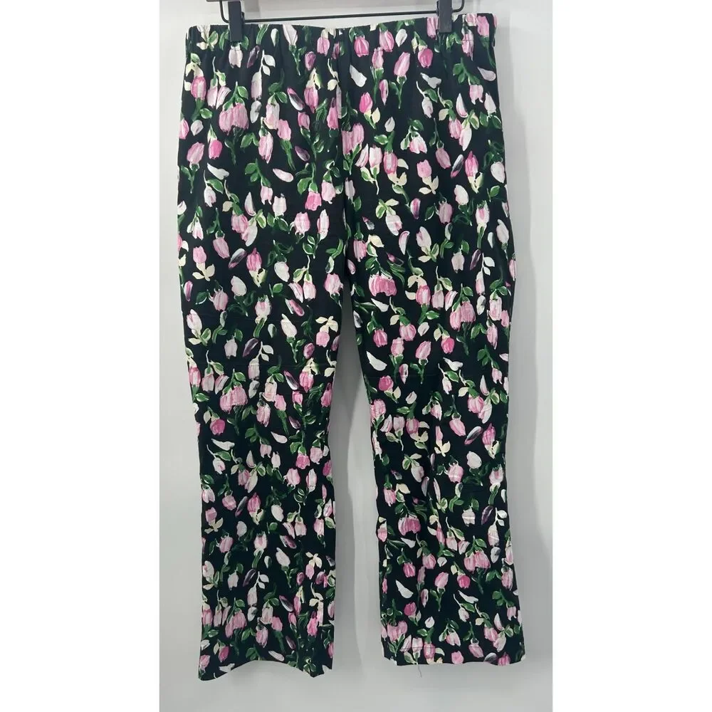 Marni Floral Print Bootcut Leg Pull On Pants Women's Size 46 XL Made in Italy - Picture 7 of 7